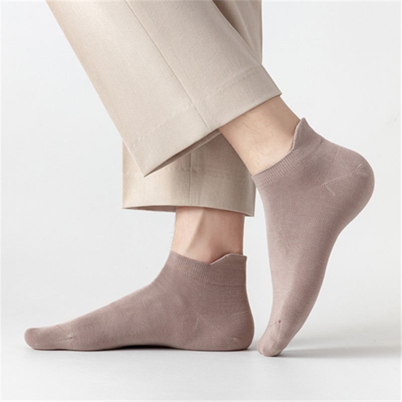 Primavera y verano, calcetines de barco de algodón de color sólido, calcetines de algodón sin costura, calcetines de algodón invisibles para hombres, embalaje independiente