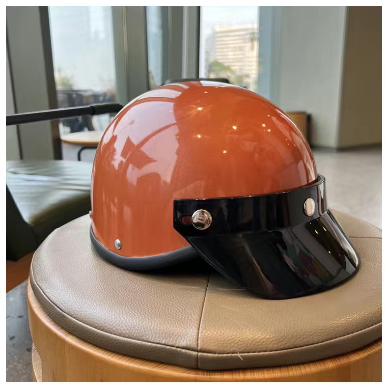 Suitable for Retro Helmets, 3C Certified, Personalized Men's and Women's Electric Vehicle Half Helmets, Universal for All Seasons, Summer Sun Protection and Safety