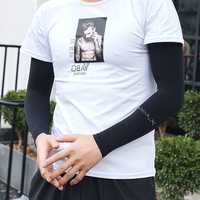 Summer Ice Silk Cooling Arm Sleeves Sunscreen Gloves for Women and Men Ice Silk Arm Guards UV Protection Ice Silk Sleeves for Women