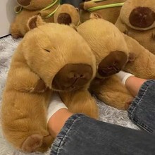 卡皮巴拉玩偶水豚鼠棉拖鞋冬季女生居家棉鞋水豚毛绒拖鞋可爱保暖