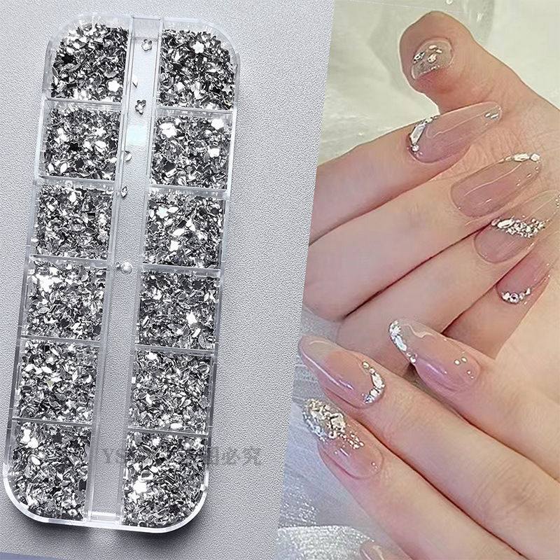 Nail Art Decorations Mini White and Colorful Small Round Pointed-Back Rhinestones Champagne Super Shiny Wearable Accessories