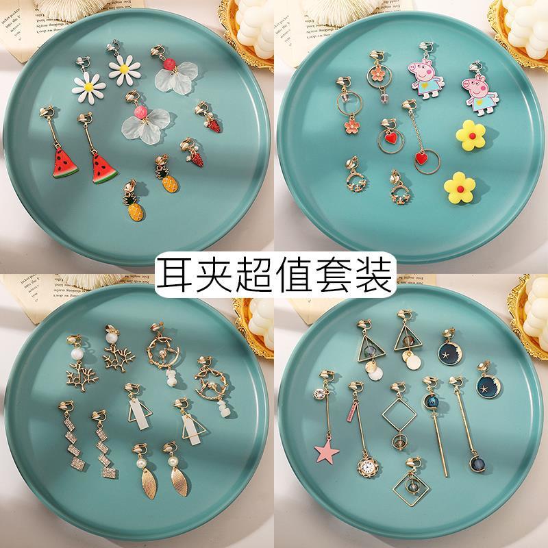 儿童可夹耳环耳夹无耳洞女感法式学生无痛耳饰气质耳挂ins|ru