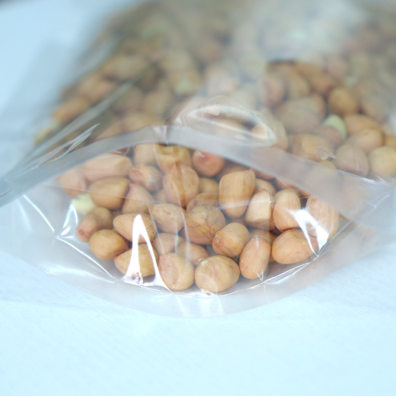Transparent Self-Standing Self-Sealing Plastic Ziplock Bags for Nuts, Tea, Food Packaging, Wholesale Snacks