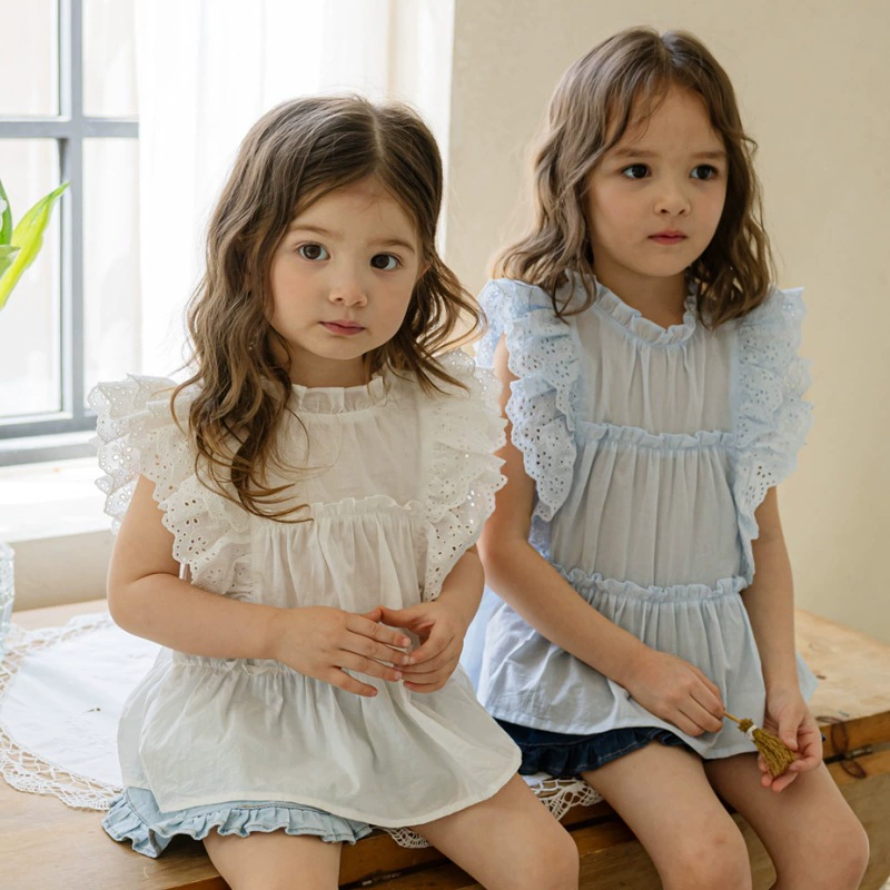 Детская хлопковая летняя кукла, милая рубашка для принцессы, 3–10 лет, западный стиль