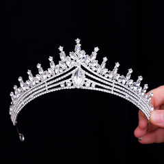 Korean style bridal tiara princess 18th birthday crown shiny rhinestones retro wheat and forest style simple crown