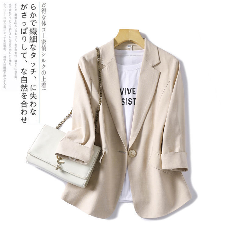 Thin Small Suit Jacket for Women 2025 Japanese and Korean New Spring and Summer Three-Quarter Sleeve Elegant Slim Suit Top Jacket