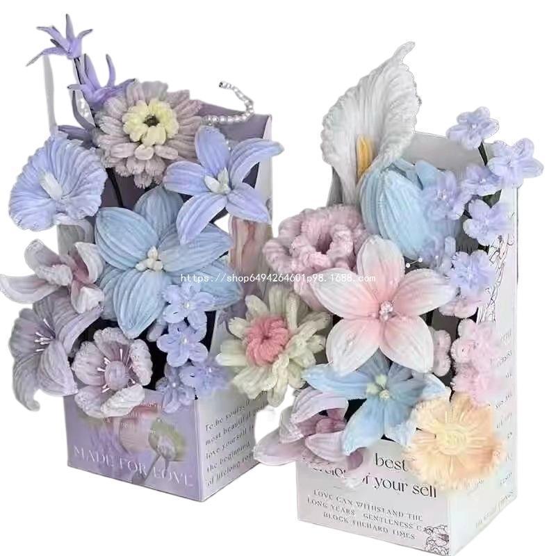 扭扭棒花束向日葵手工diy材料包郁金香成品干大号礼物摆件|undefined