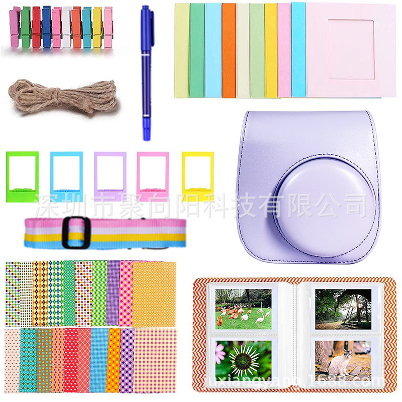 Polaroid camera instax mini 12/11/9 accessories set photo album camera bag shoulder strap sticker 8 in 1 Polaroid camera instax mini 12/11/9 accessories set photo album camera bag shoulder strap sticker 8 in 1