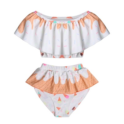 2021年新款比基尼女童泳衣中大女童分体式荷叶圆领高腰泳衣SR35|ms