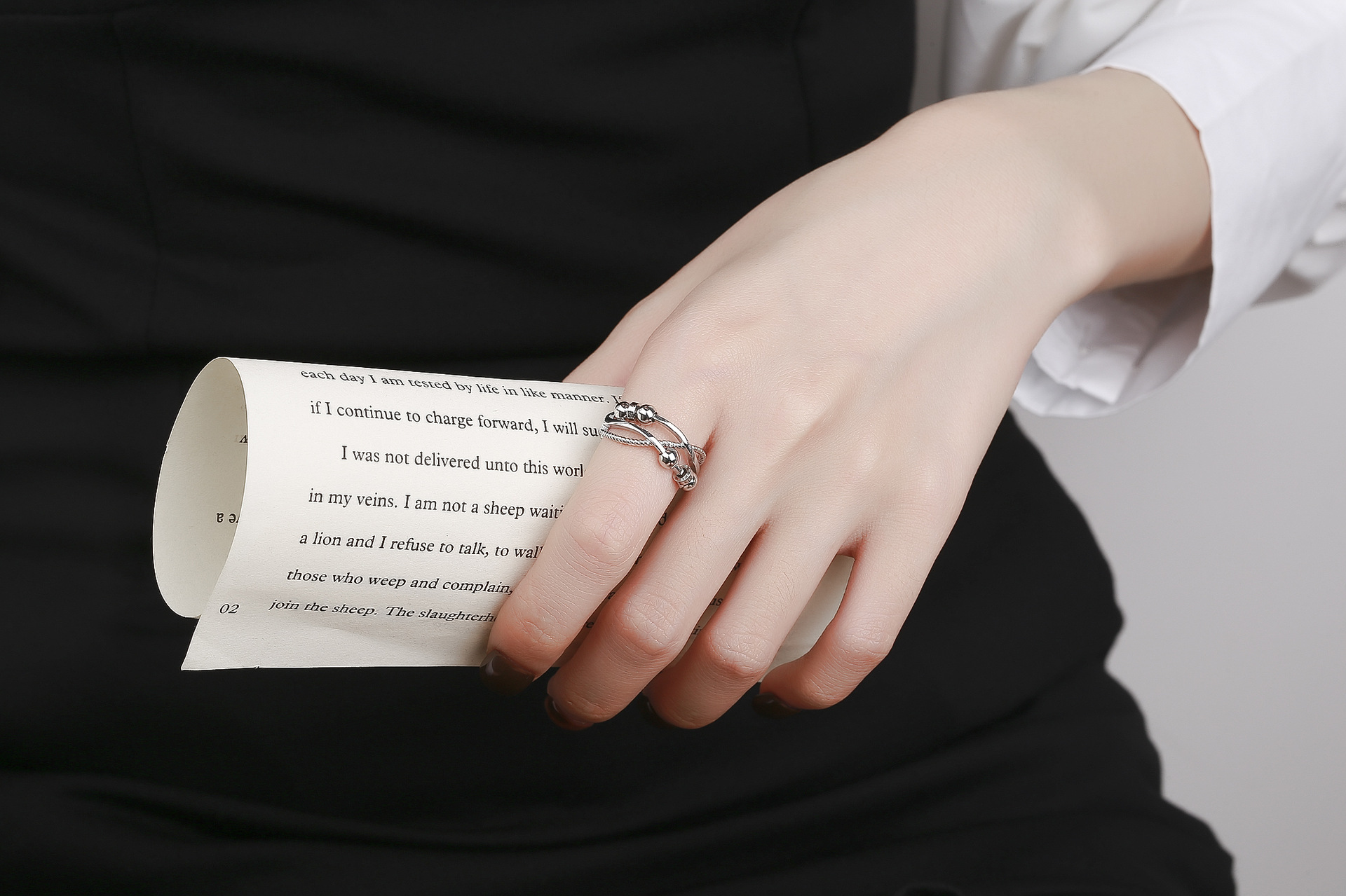 Solid Color Solid Color Copper Beaded Plating Open Ring 1 Piece