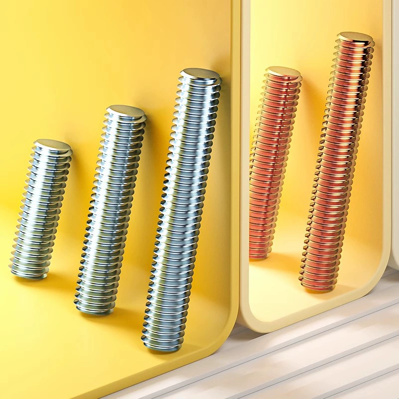 Оцинкованный зубной стержень Полнорезьбовой проволоковый винт Двойная головка цельнозубый винт без головки зубной шпильки M3M4M5M6-M16