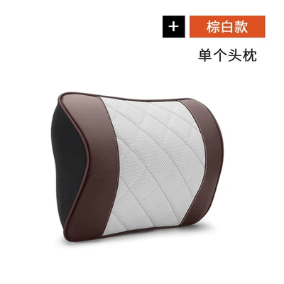 Byd Car Headrest and Neck Pillow, Headrest - byd-napa-new-memory-foam-headrest-brown-and-white-single