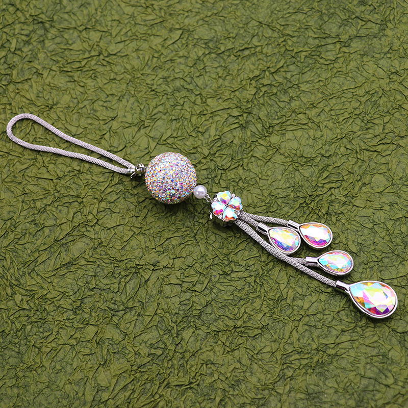 Car rearview mirror pendant metal pendant car Crystal Diamond Ball interior pendant car decoration rhinestone pendant ornaments
