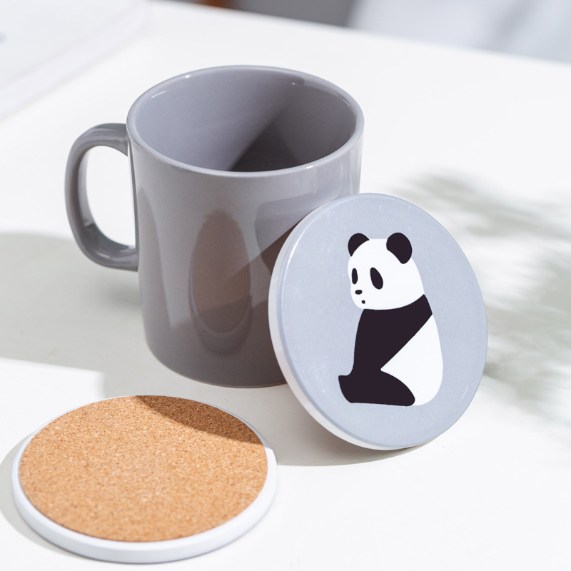 Taza de cerámica de dibujos animados original Taza de un bocado Taza de agua ecológica Taza de animal lindo Taza de desayuno con LOGO impreso