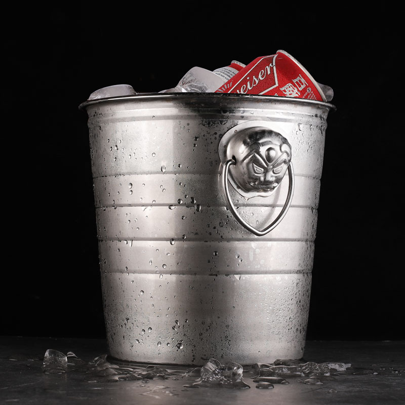Stainless Steel Tiger head ice bucket commercial thickened KTV bar champagne bucket beer bucket ice bucket household small ice bucket