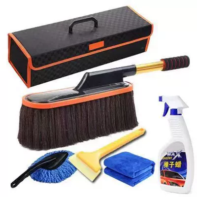 Car cleaning tools generation - brown-black-and-red-storage-box-six-piece-set