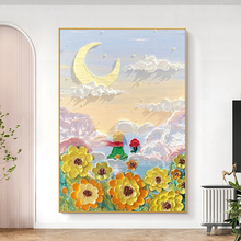 Notareart手绘油画《小王子》卧室客厅装饰画玄关挂画立体画轻奢