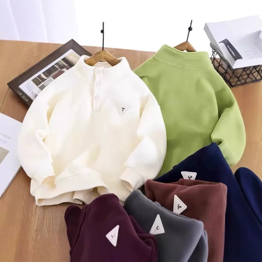 校服神器男孩内胆新款加绒卫衣双面绒儿童春秋秋冬装保暖卫衣男童