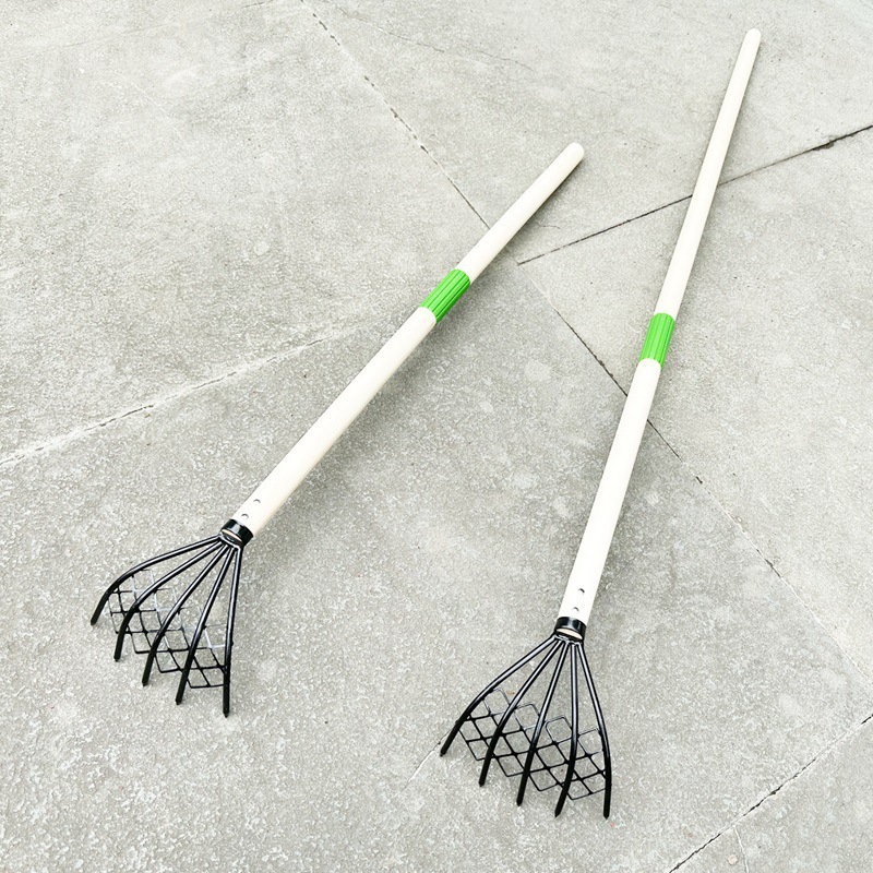 Juego de herramientas, plantas acuáticas, ostras de mar, bolsa de red, rastrillo de playa de acero inoxidable, excavación de navajas de almejas multifuncional