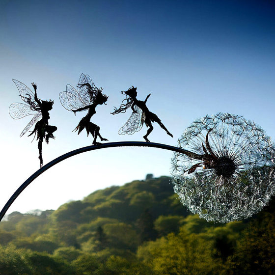 in stock Electroplated Metal Flower Fairy Stepping on Dandelion Elegant Shape Elegant Dance Scene Atmosphere Boil Crafts