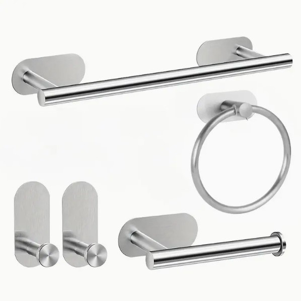 Transfronterizos para anillo de toalla de acero inoxidable toalla de baño anillo colgante sin clavos marco de toallas negras Amazon sin perforación