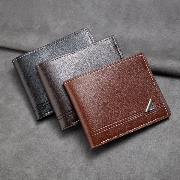 European and American Men's Short Wallet, Young Men's Business Casual Multi-Card Slot Wallet, Soft Leather Wallet, Trendy Retro