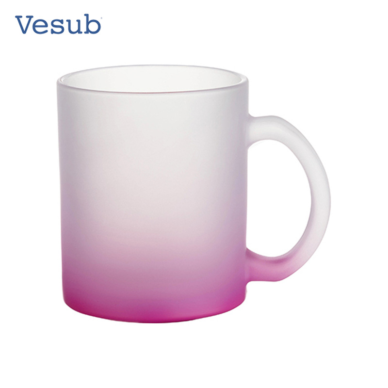 Taza de vidrio esmerizado gradiente taza de agua taza de café taza de fruta taza de bebida taza de oficina taza portátil resistente a altas temperaturas