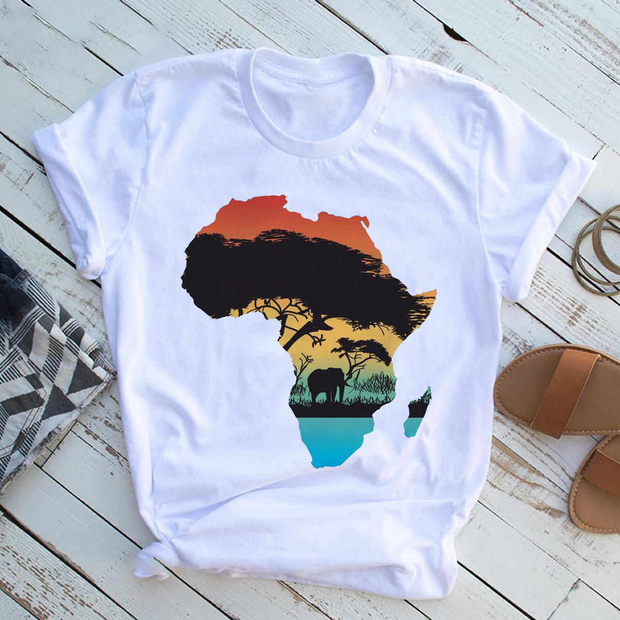 Women'S Gender Printing Design Casual Style Wholesale Women'S Casual Map Short Sleeve Printing T-Shirts