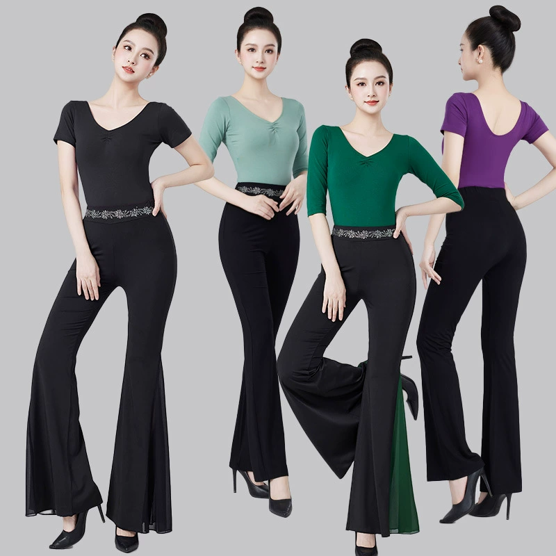 Форма Тренировочная одежда Женский подиум Тренировочный костюм Лекка Хлопковый топ Модал с высокой талией расклешенные брюки темперамент