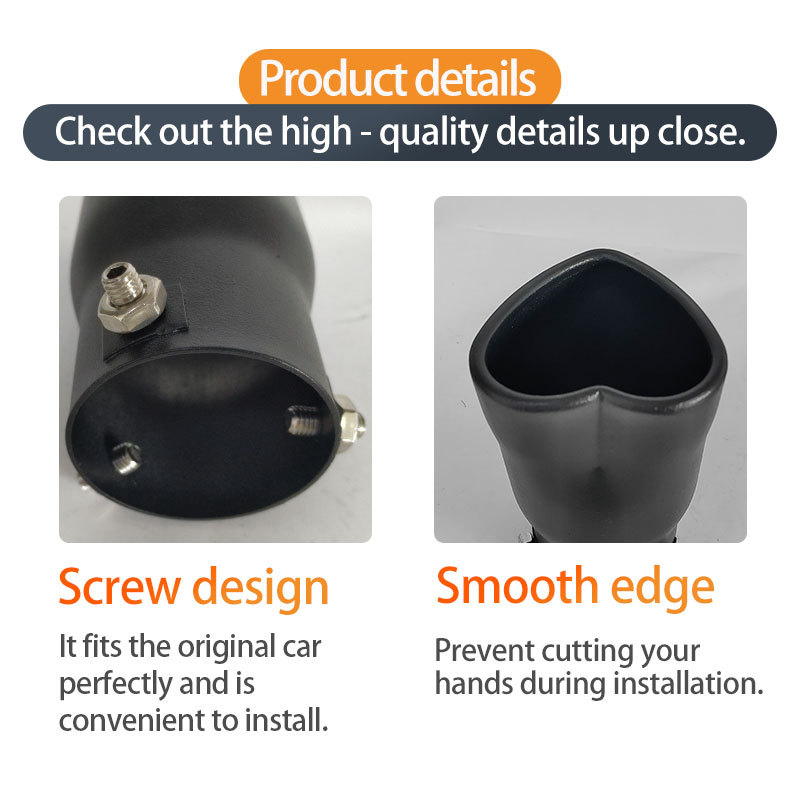 Source manufacturers car modified exhaust pipe muffler love single heart-shaped tail throat 63mm cross-border quality