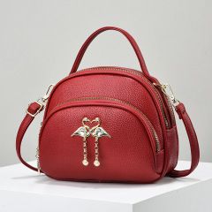 外貿女包小手提包2024新款簡約大氣韓版單肩斜跨包跨境女包小圓包