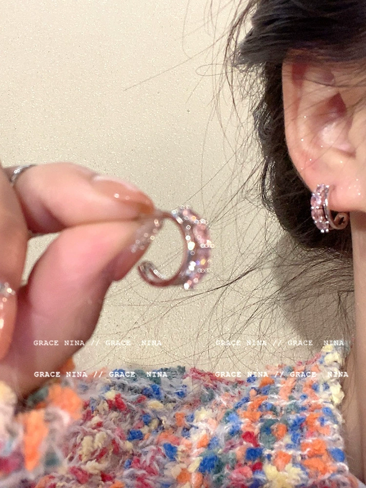 Серьги (Baoyu) S925 серебряные штифты с бантом и микроинкрустацией, малый яркий модный стиль