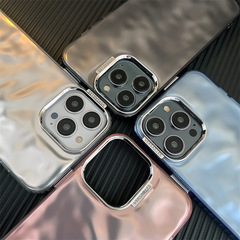 IMD Water Ripple Compatible Apple iPhone 15 Case, Electroplated iPhone 14 Transparent 13 Pro Max Anti-Slip 12 Hard Shell