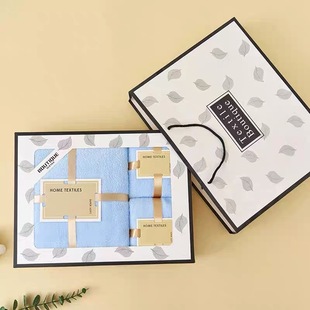 On behalf of the hair high density coral fleece three-piece set of 1 towel 2 towel three-piece gift box with hand printing wholesale