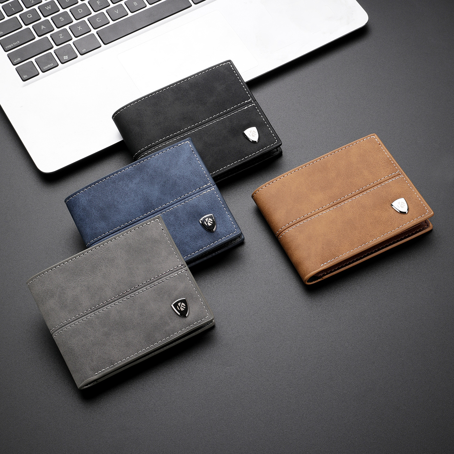 Men's New Ultra-Light Wallet PU Simple Retro Purse Cross-Border Foreign Trade Wholesale Student Polyester Multi-Card Slot Bag