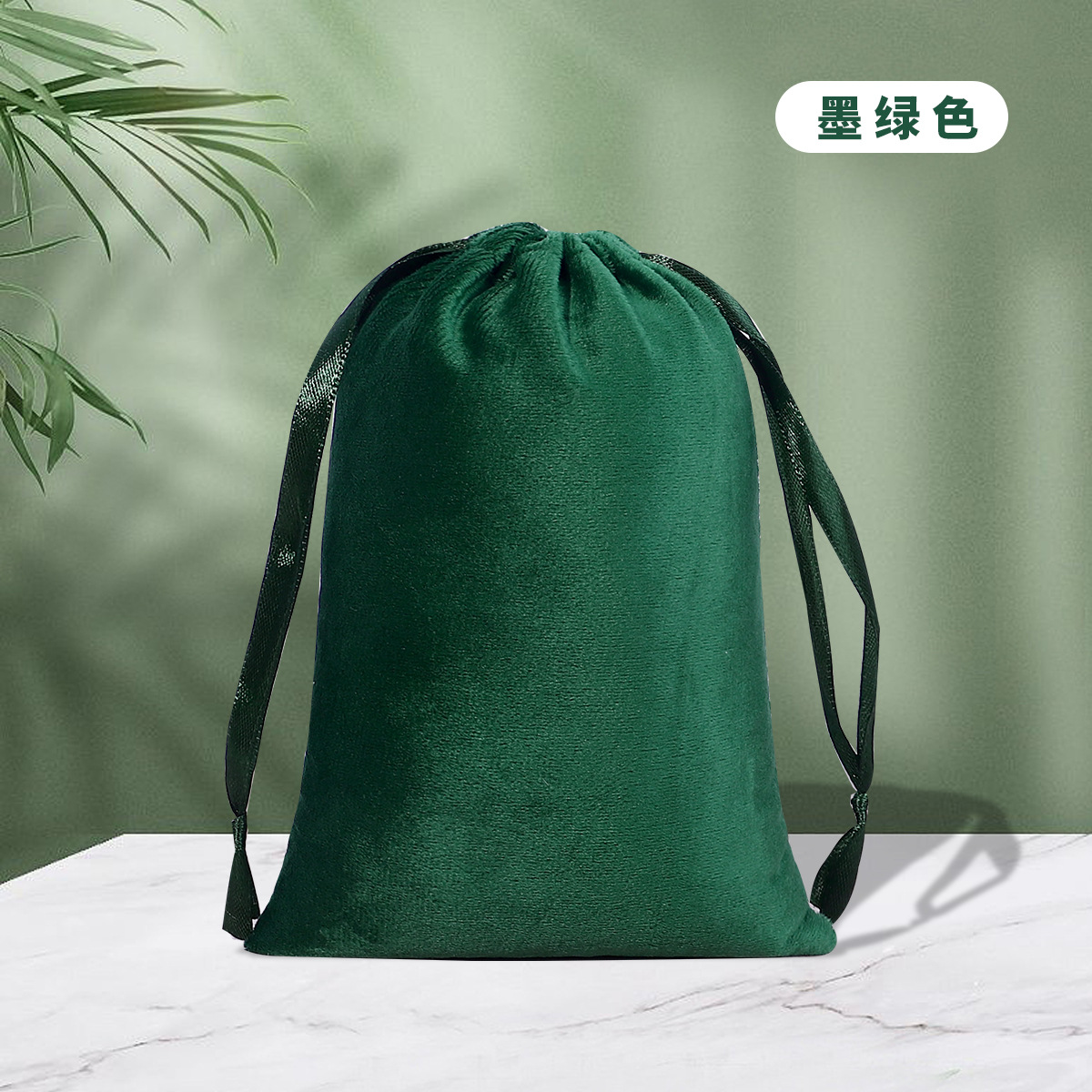 Bolsa de franela con cordón, auriculares, bolsa de embalaje de joyería, bolsa de tela de almacenamiento de joyería, bolsillo con cordón de franela negra al por mayor