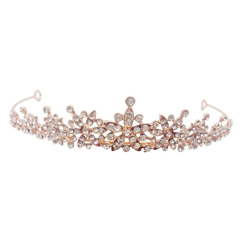 European and American Cross-Border Princess Hairbands, Bridal Crowns, Alloy Flower Pearl Headbands, Holiday Party Hair Crowns, Headwear Wholesale