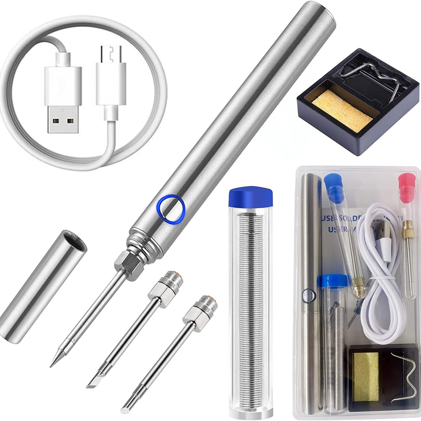 USB插电无线锂电池电烙铁户外便携式速热焊锡电焊笔烙铁