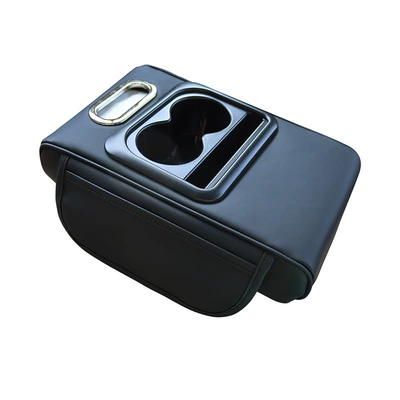 Universal car armrest box booster Armrest box pad - gt-6-no-embroidery-black-free-a-pack-of-small-tissues