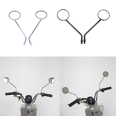 Cross-Border Small Round Electric Scooter Accessories Retro Full Metal Round Extended Bar Rearview Mirror Bicycle Mirror