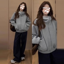 秋冬季巨好看的灰色小个子卫衣外套女2025新款今年流行爆款棒球服