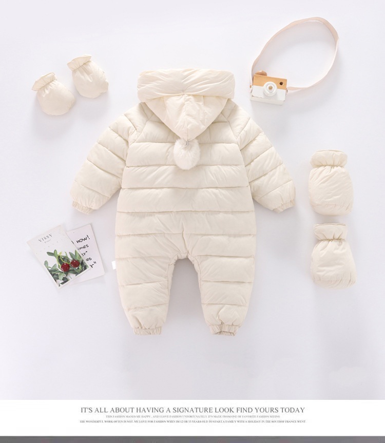 Mode Einfarbig Polyester Baby Strampler display picture 5