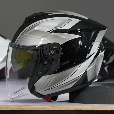 Motosiklet kaskı (dəbilqə) — Half Helmet Electric Vehicle - r05-competition-silver-s-size-51cm-53cm