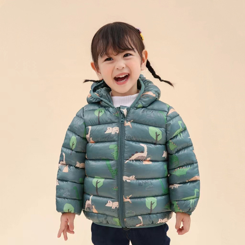 Lindo colorido abrigo de invierno para niños bebé niños y niñas con capucha corto algodón Otoño e Invierno top de dibujos animados