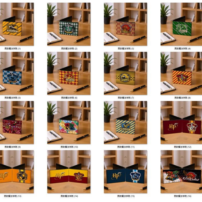 New cartoon magic academy men's wallet, passport bag, makeup bag, clutch bag, Yiwu factory can produce according to your design