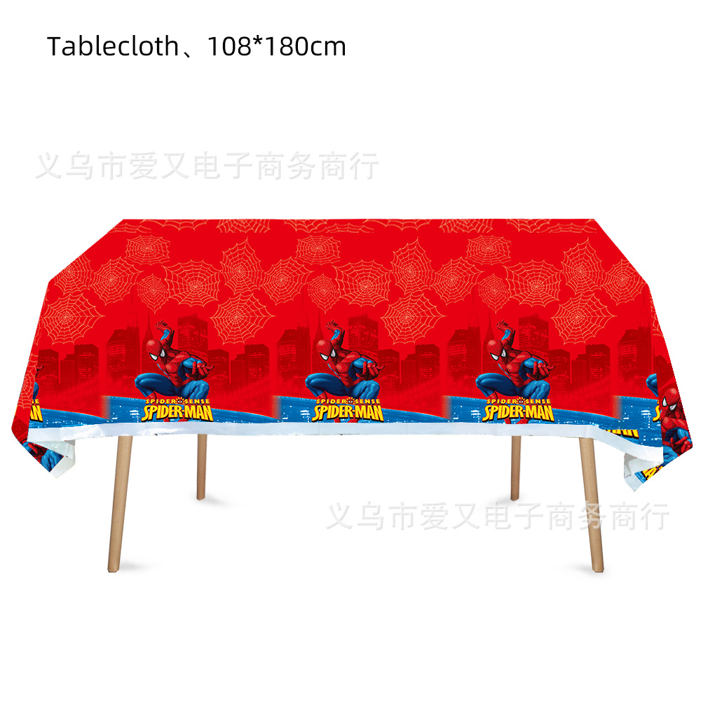 El hombre araña rojo Tema de cumpleaños plato de papel taza de papel cuchillo de tejido tenedor cuchara decoración del partido vajilla traje suministros