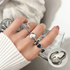 Bamboo retro fashionable ring, zirconium, Korean style, silver 925 sample, simple and elegant design, on index finger