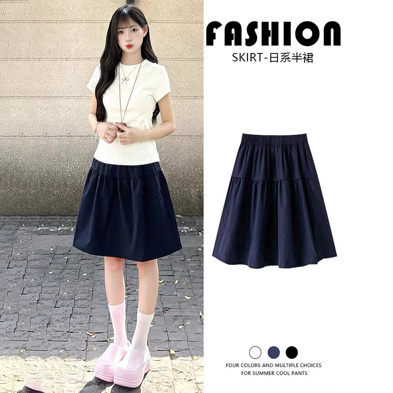 Japanese-Style Short Skirt for Women, Summer 2026 New Versatile A-Line Skirt, Petite College Style Five-Point Umbrella Skirt Japanese-Style Short Skirt for Women, Summer 2026 New Versatile A-Line Skirt, Petite College Style Five-Point Umbrella Skirt