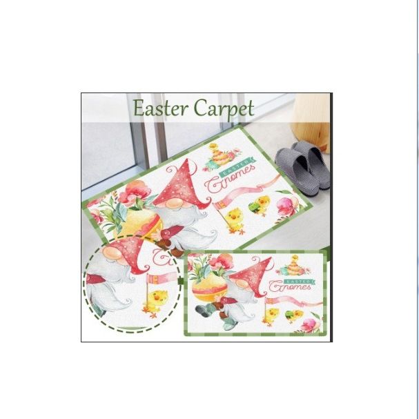 Easter Egg Crystal Velvet Floor Mat Non-slip Kitchen Door Rug_voghion.com
