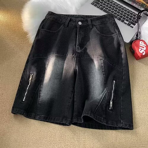 Summer American casual cool style heavy-duty washed multi-pocket work shorts for men loose trendy streetwear five-pocket pants